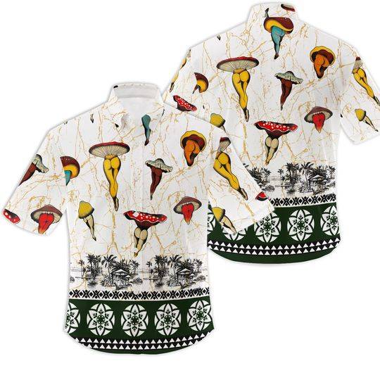 Cosy Store Mushroom Button Up Shirt Hawaiian Mushroom Shirts Gift For Your Girlfriend Boyfriend Gift For Love Gift For Friend Best Valentine Present Holiday Gift