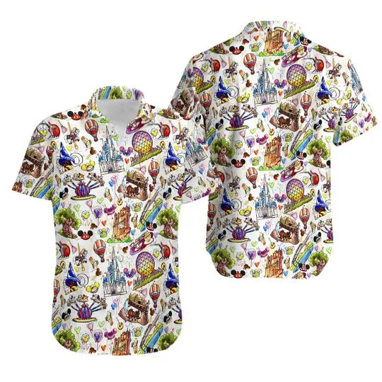 Mickey Snacks Summer Hawaiian Trip Shirts, Disney Hawaiian Shirt, Mickey Hawaiian Shirt Gift For Your Girlfriend Boyfriend Gift For Love Gift For Friend Best Valentine Present Holiday Gift