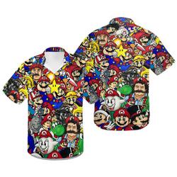 50 Shades of Mario Hawaiian Shirt Gift For Your Girlfriend Boyfriend Gift For Love Gift For Friend Best Valentine Present Holiday Gift