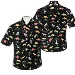Dinosaur Button Up Shirt, Dinosaur Button Down Hawaiian Shirt Gift For Your Girlfriend Boyfriend Gift For Love Gift For Friend Best Valentine Present Holiday Gift