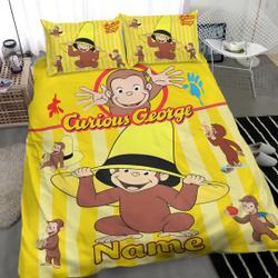 Personalized Curious George Bedding Set Gift For Your Girlfriend Boyfriend Gift For Love Gift For Friend Best Valentine Present Holiday Gift