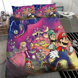 Mario Bros Character Bedding Set Gift For Your Girlfriend Boyfriend Gift For Love Gift For Friend Best Valentine Present Holiday Gift