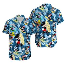 Mickey Tropical Hawaiian Shirt, Summer Beach Trip Family Hawaiian Shirt Gift For Your Girlfriend Boyfriend Gift For Love Gift For Friend Best Valentine Present Holiday Gift