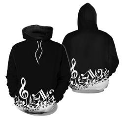Black and White music nout 3D Hoodie