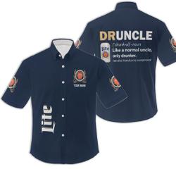 Druncle Miller Lite Personalized Button Shirt Gift For Your Girlfriend Boyfriend Gift For Love Gift For Friend Best Valentine Present Holiday Gift