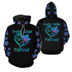 420 Day Gift For Hippie Pretty Little Pot Head Pot Leaf Personalized Unisex Hoodie