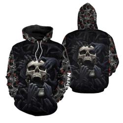 Personalized Skull 3D Printed Pullover Hoodie
