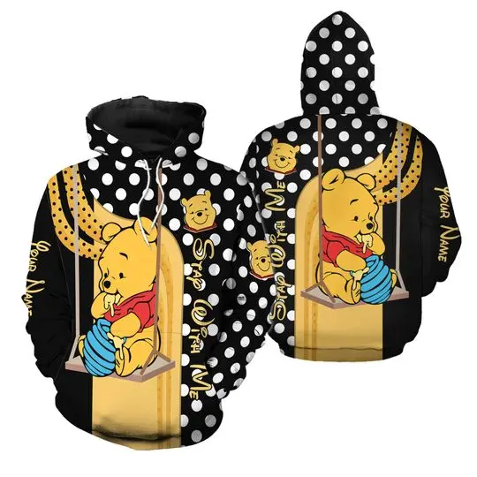 Personalized Pooh Hoodie, Cute Pooh Hoodie