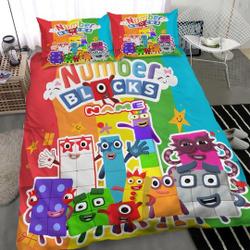 Personalized Number Blocks Bedding Set Gift For Your Girlfriend Boyfriend Gift For Love Gift For Friend Best Valentine Present Holiday Gift