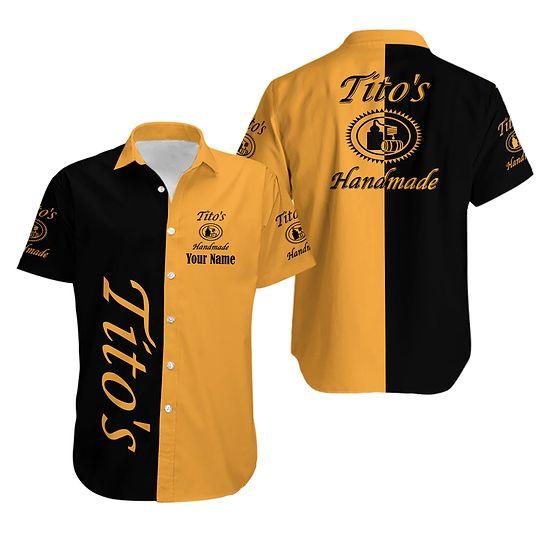 Titos Vodka Button Shirt, Titos Hawaiian Shirt, Beer Hawaiian Shirt Gift For Your Girlfriend Boyfriend Gift For Love Gift For Friend Best Valentine Present Holiday Gift