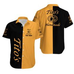Titos Vodka Button Shirt, Titos Hawaiian Shirt, Beer Hawaiian Shirt Gift For Your Girlfriend Boyfriend Gift For Love Gift For Friend Best Valentine Present Holiday Gift