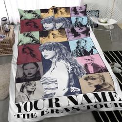 Custom Name Taylor Eras Tour Bedding-Set, Taylor Bedding Set Gift For Your Girlfriend Boyfriend Gift For Love Gift For Friend Best Valentine Present Holiday Gift