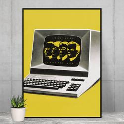Original Vintage Miniature Poster With Black Card Frame - Kraftwerk - Computer World Meaningful Gift For Family Gift For Boyfriend Valentine Gift Birthday Gift Holiday Gift