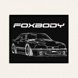 Third Gen Mustang Foxbody Fox Body Custom Line Art Premium Matte Vertical Poster Meaningful Gift For Family Gift For Boyfriend Valentine Gift Birthday Gift Holiday Gift