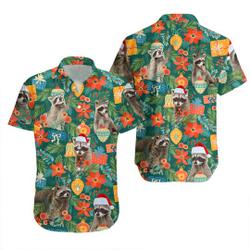 Funny Raccoon Christmas Hawaiian Shirt Gift For Your Girlfriend Boyfriend Gift For Love Gift For Friend Best Valentine Present Holiday Gift