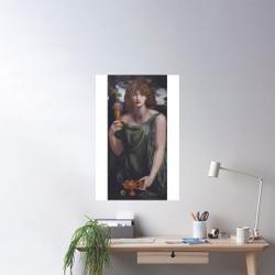 Mnemosyne (1881) by Dante Gabriel Rossetti Premium Matte Vertical Poster Meaningful Gift For Family Gift For Boyfriend Valentine Gift Birthday Gift Holiday Gift