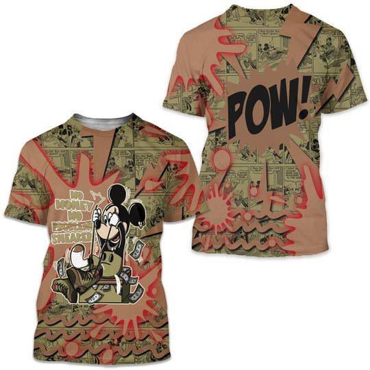 Mo Money Mickey 3D Comic, Jordan 9 Boot NRG Beef And Broccoli 3D T-Shirt Meaningful Gift For Family Gift For Boyfriend Valentine Gift