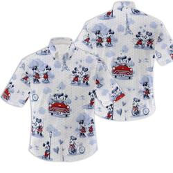 Disney Mickey Mouse Floral Aloha Hawaiian Shirt, Summer Button Up, Disney Crew Shirt Gift For Your Girlfriend Boyfriend Gift For Love Gift For Friend Best Valentine Present Holiday Gift
