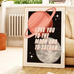 Retro Music Love You to the Moon and to Saturn Album Cover No  Poster Meaningful Gift For Family Gift For Boyfriend Valentine Gift Birthday Gift Holiday Gift
