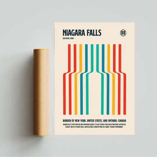 Niagara Falls National Park | Retro Travel Poster Meaningful Gift For Family Gift For Boyfriend Valentine Gift Birthday Gift Holiday Gift