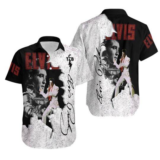3D Elvis Presley Hawaiian Shirt, The King Of Rock & Roll Hawaiian Gift For Your Girlfriend Boyfriend Gift For Love Gift For Friend Best Valentine Present Holiday Gift