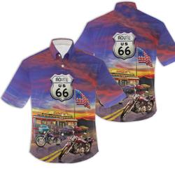 Route 66 dinner 3D All Over Printed Hawaiian Shirt, Summer Vacation Hawaiian Shirt Gift For Your Girlfriend Boyfriend Gift For Love Gift For Friend Best Valentine Present Holiday Gift