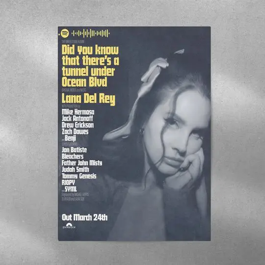 Lana Del Rey - Did You Know That There's A Tunnel Under Ocean Blvd - A1 Promo Poster Meaningful Gift For Family Gift For Boyfriend Valentine Gift Birthday Gift Holiday Gift