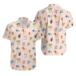 Eevee Evolution PKM Hawaiian Shirt Gift For Your Girlfriend Boyfriend Gift For Love Gift For Friend Best Valentine Present Holiday Gift