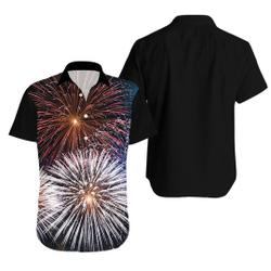 Men's Fireworks Hawaiian Shirt Gift For Your Girlfriend Boyfriend Gift For Love Gift For Friend Best Valentine Present Holiday Gift