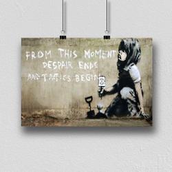 Banksy Despair Ends And Tactics Begin Premium Matte Poster Meaningful Gift For Family Gift For Boyfriend Valentine Gift Birthday Gift Holiday Gift