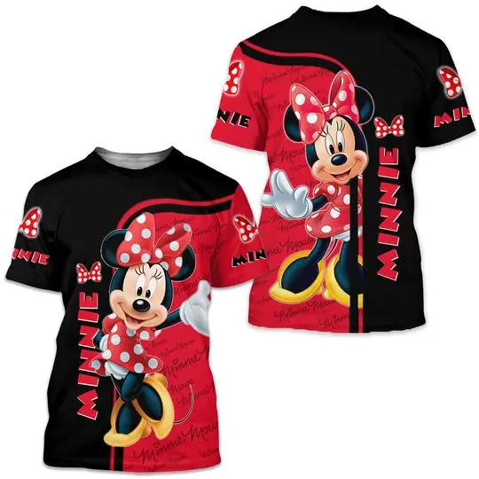 Minnie Mouse Disney Cartoon Outfits Unisex Casual T-shirts Meaningful Gift For Family Gift For Boyfriend Valentine Gift