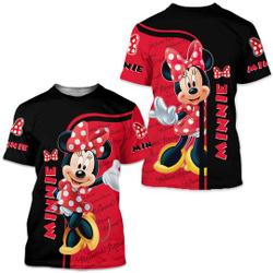 Minnie Mouse Disney Cartoon Outfits Unisex Casual T-shirts Meaningful Gift For Family Gift For Boyfriend Valentine Gift