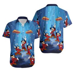 Disney Fantasia Sorcerer Mickey Hawaiian Shirt Gift For Your Girlfriend Boyfriend Gift For Love Gift For Friend Best Valentine Present Holiday Gift