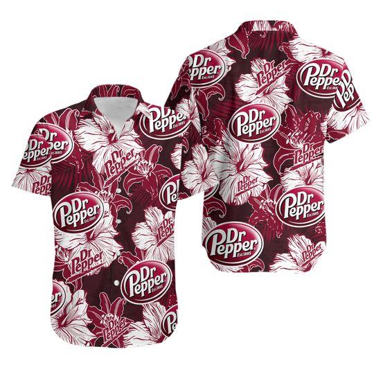 Dr.Pepper Hawaiian Floral Pattern, Dr.Pepper Baseball Shirt Gift For Your Girlfriend Boyfriend Gift For Love Gift For Friend Best Valentine Present Holiday Gift