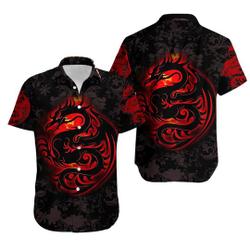 Dragon T Tattoo Art Hawaiian Shirt, Cool Red Dragon Black Shirt Gift For Your Girlfriend Boyfriend Gift For Love Gift For Friend Best Valentine Present Holiday Gift