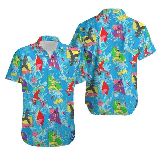 Mighty Morphin Power Ranger Hawaiian Shirt Gift For Your Girlfriend Boyfriend Gift For Love Gift For Friend Best Valentine Present Holiday Gift