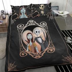 Jack And Sally Bedding Set, Nightmare Before Christmas Bedding Set Gift For Your Girlfriend Boyfriend Gift For Love Gift For Friend Best Valentine Present Holiday Gift