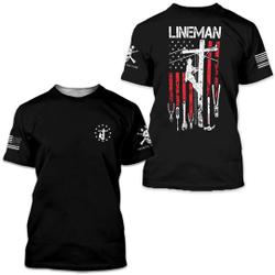 Lineman Patriotic American Flag T-Shirt | Lineman Tools | Lineman American Workers 3D T-shirt Meaningful Gift For Family Gift For Boyfriend Valentine Gift