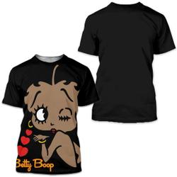 Vintage Handmade Black Betty Boop Graphic Tee - Black-Owned Clothing Meaningful Gift For Family Gift For Boyfriend Valentine Gift