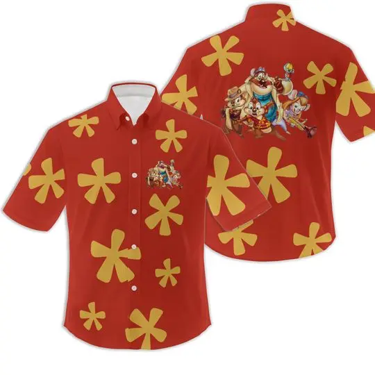 Bajing Detektif Chip n Dale Unisex Hawaiian, Disney World Shirt Gift For Your Girlfriend Boyfriend Gift For Love Gift For Friend Best Valentine Present Holiday Gift