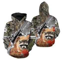 3D Printing Raccoon Hunting Pullover Hoodie