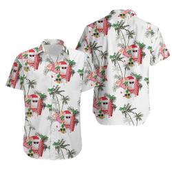 Christmas in July Santa Claus Hawaiian Shirt Gift For Your Girlfriend Boyfriend Gift For Love Gift For Friend Best Valentine Present Holiday Gift