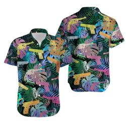 Gun Tropical Hawaiian Shirt, Gun Lover, Gun Shirt Gift For Your Girlfriend Boyfriend Gift For Love Gift For Friend Best Valentine Present Holiday Gift