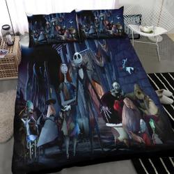 Nightmare Before Christmas Jack Skellington and Sally Halloween Bedding Set Gift For Your Girlfriend Boyfriend Gift For Love Gift For Friend Best Valentine Present Holiday Gift