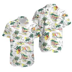 Vintage 1950s Deadstock Florida Cartoon Travel Silky Rayon Hawaiian Shirt Gift For Your Girlfriend Boyfriend Gift For Love Gift For Friend Best Valentine Present Holiday Gift
