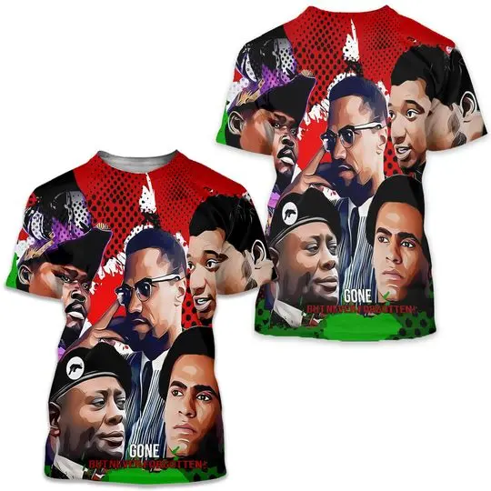 Visionaries Revolutionaries Black Panthers Malcolm 3D T-Shirt Meaningful Gift For Family Gift For Boyfriend Valentine Gift