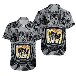 Thin Lizzy Hawaiian Shirt, Music Hawaiian Shirt, Vintage Unisex Hawaiian Shirt Gift For Your Girlfriend Boyfriend Gift For Love Gift For Friend Best Valentine Present Holiday Gift