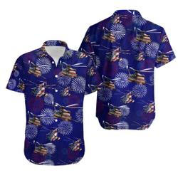 4th Of July USA Helicopter Firework Hawaiian Shirt Gift For Your Girlfriend Boyfriend Gift For Love Gift For Friend Best Valentine Present Holiday Gift