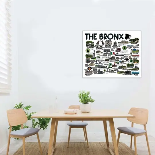 The Bronx Map Art Premium Matte Vertical Poster Meaningful Gift For Family Gift For Boyfriend Valentine Gift Birthday Gift Holiday Gift