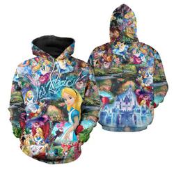 Alice Wonderland Magic Glitter Castle | Disney 3D Hoodie